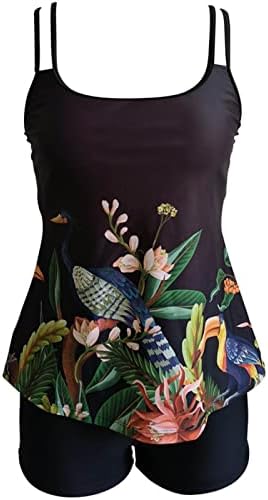 Mulheres LCEPCY PLUSS TAMANHO FLORAL TANKINI Conjunto de duas peças Swimdress Panty Bathing Boys Swims Shorts Toits