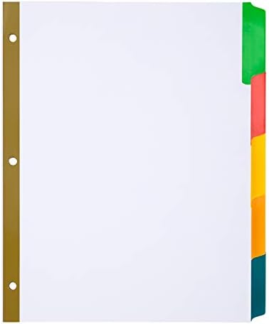 Basics 8-Tab Binder Divider, divisores de etiquetas brancas com fácil casca, 1 pacote