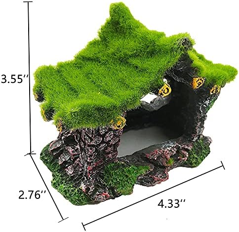 Ibwell Aquarium Decoration House Resin Hollow Hideout House, Acessórios de peixes Acessórios para cavernas Tanulas de peixe Small