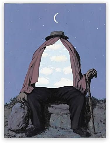 Arte da parede da tela René Magritte - The Terapeuta Poster - Belas Artes Impression - Lua Iniciar Cloud Picture Decoração