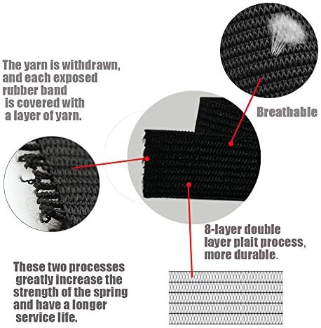 Bandas elásticas de tricô para costurar preto e elástico de alta elasticidade de alta e elasticidade plana de 6 polegadas de largura