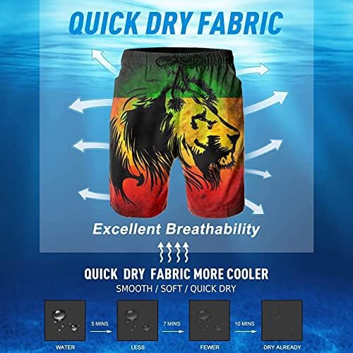 Bandeira de leão jamaicano BBGGGYH MENS SIDO SABELO SURPO SURF SURF SCORTS PRAIA PANT SPORTSWARE