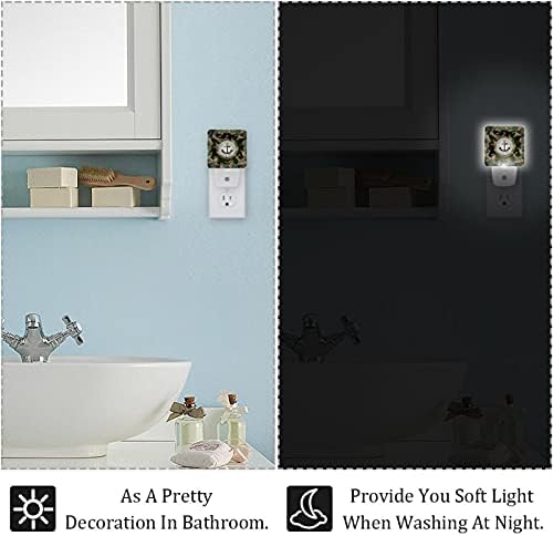Âncora LED de 2 pacote em lâmpada leve camuflada de night night com crepúsculo para Dawn Sensor para o quarto Banheiro