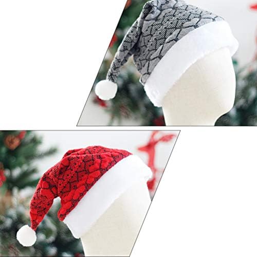 4 PCs Chapéu de Natal de Natal chapéu de pelúcia branca para adultos Decorações de Natal Presentes Ornamentos