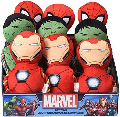 Marvel Comics Universo Corda Figura Toys Pull Toys, brinquedos de pelúcia de 12 peças com corda para cães | Brinquedos de corda de cachorro