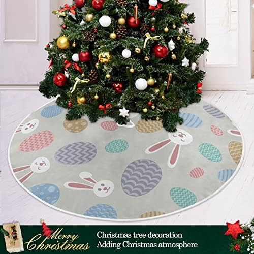 Decoração da saia da árvore de Natal de Alaza, pequena saia de mini -árvore Ornamento de 35,4 polegadas com coelhos e ovos de Páscoa para a Páscoa Decorações de festa de férias 71
