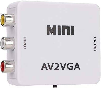 Qiilu rcA para vga rcA para vga conversor ABS 480p mini cFor Oomoste