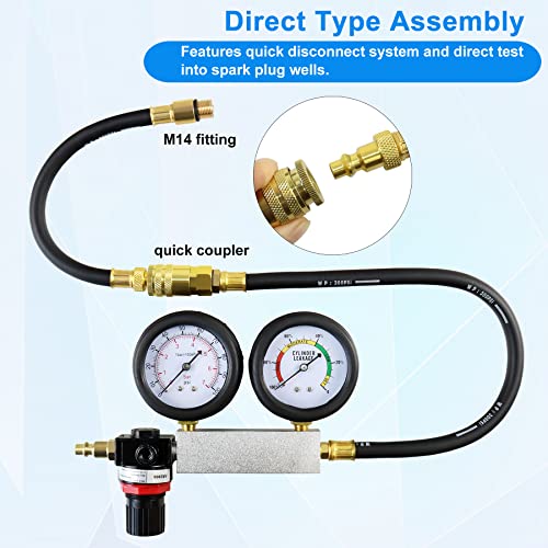 Kit de testador de vazamento do cilindro de Joyfans, teste de vazamento de vazamento de compressão de compressão de motor