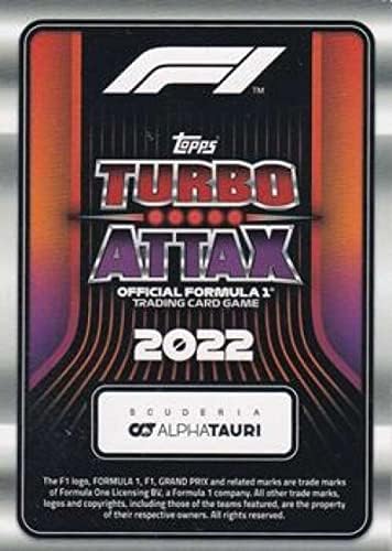 2022 Topps Fórmula 1 Turbo Attax 62 Yuki Tsunoda Official F1 Racing Card em condição bruta