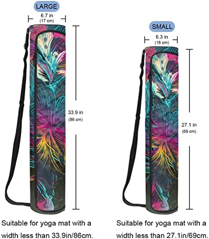 Yoga Mat Carry Bag Gym Beach Pilates Carrier Bags Floral, U Grande 6,7 x33.9in/17x 86 cm