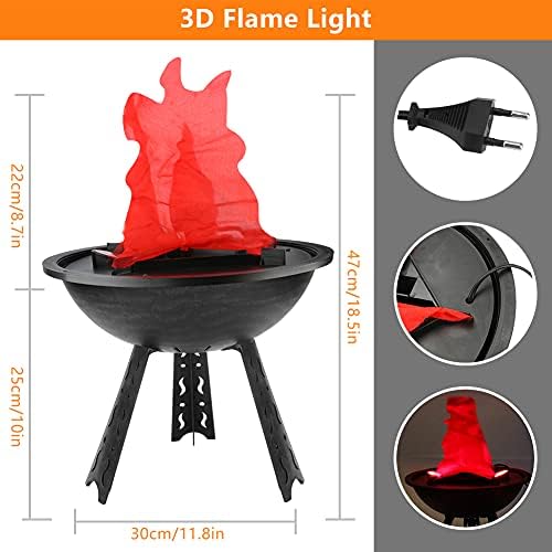 GlobalStore 3D LED LEVA FALSE FILLES EFEITO LUZ, Lâmpada de fogueira Fake Electric Fake, Artificial Flicking Flames Table Lamp