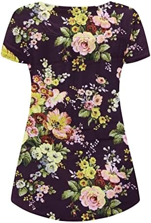Ocultar túnicos de túnica para mulheres 2023 Summer manga curta shirt henley camisas fofas blusas florais tshirts
