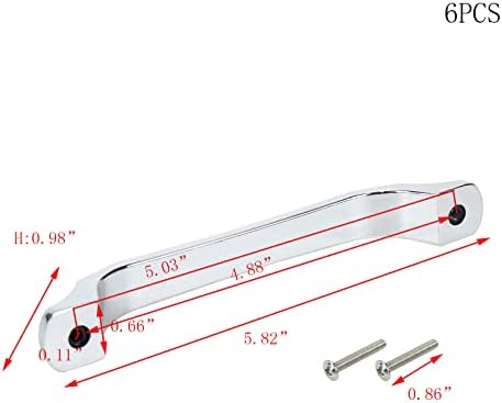 FAOTUP 6PCS Black 5.82 polegadas Alta de liga de zinco, puxadores de alça de luxo, alças elegantes para armários e gavetas,