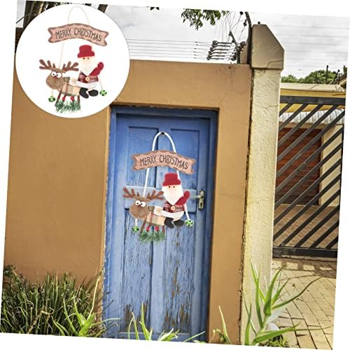 Nolitoy 5pcs Placas Supplies Pingentes de Santa Favores Decoração de porta de porta Xmas Bell Merry Favor Decoração PENENTE