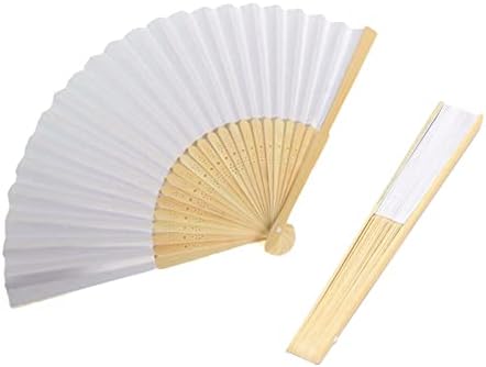 Fan do ventilador branco de seda de seda de seda de seda dobrável Antiguidade Fan dobrável Fan de caligrafia DIY Pintura