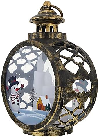 Toddmomy iluminado Natal misto com o restaurante de decoração de cenas de boneco de neve Favorias de neve sem ornamentos