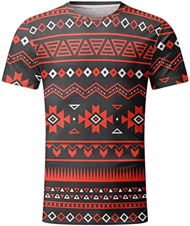 Masculino verão geométrico de impressão de camisetas Blusa redonda de manga curta Tops camisetas grandes e altas camisetas para