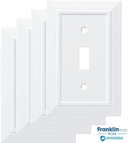 Franklin Brass com propriedades antimicrobianas Classic Architecture Switch Placa de parede de troca única em branco puro