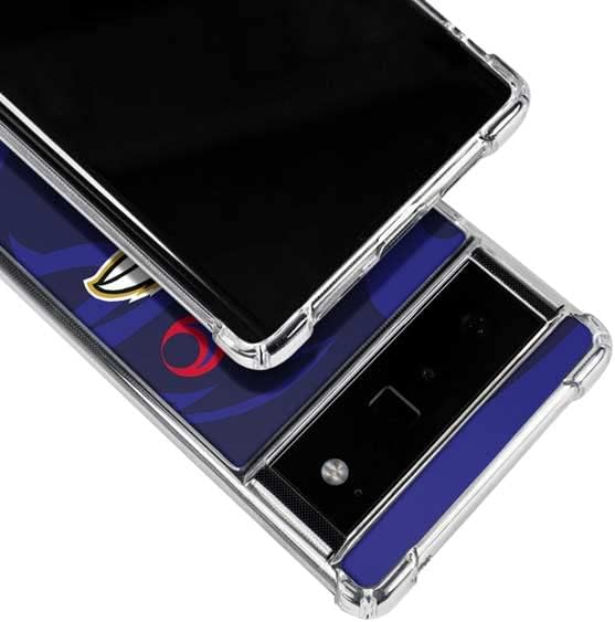 Skinit Clear Phone Case Compatível com Google Pixel 6 - Oficialmente licenciado NFL Baltimore Ravens Double Vision Design