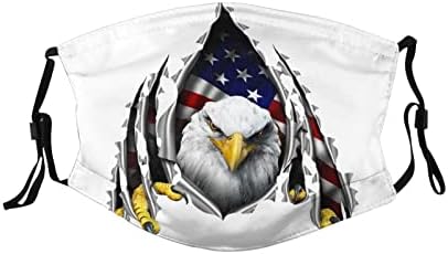 4pcs águia careca com bandeira americana máscara facial lavável tampa da boca à prova de vento bandanas balaclava unissex