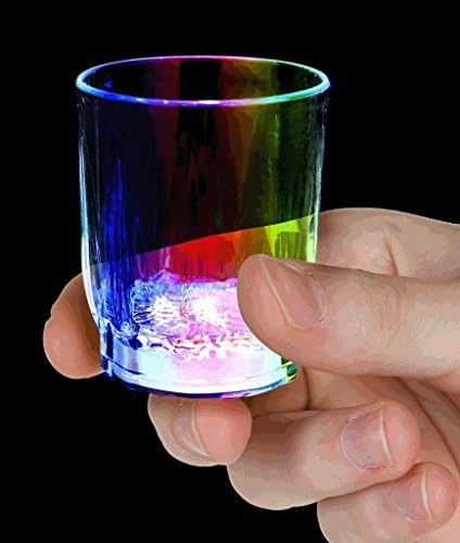 Conjunto de panda piscando 4 2 oz de óculos de shot piscando com luzes LED multicoloridas