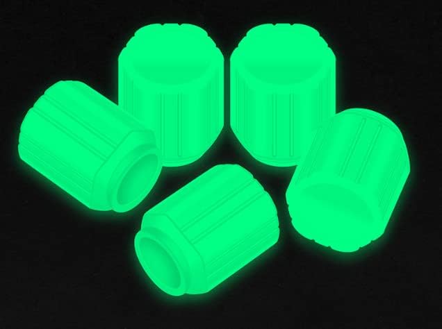 Tampas de válvula de pneus verdes fluorescentes de nuteas acessórios de decoração de estilo, 4 pcs