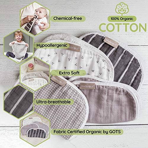 Conjunto de Weesprout de 4 panos de algodão orgânico - Quatro camadas ultra -absorventes mantêm as roupas secas, o