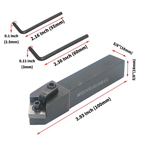 1pcs 5/8 polegadas CNC Torno externo Turning Turning Tolder MSSNR1616H12, com 2pcs Inserir SNMG431 de 2pcs, aço inoxidável processado