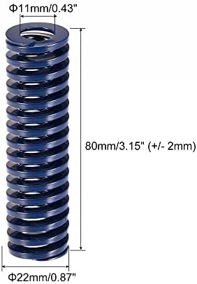 UXCELL 3D PRIMANTIA mola de matriz, 2pcs 22mm OD 80mm Long Stamping Light Load Load Compression Molding Springs para a parte elétrica