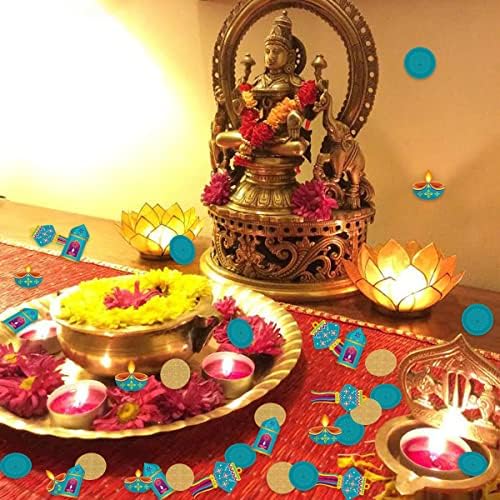 Happy Diwali Confetti - Blue Happy Diwali Decorações, 200 PCs Dupa