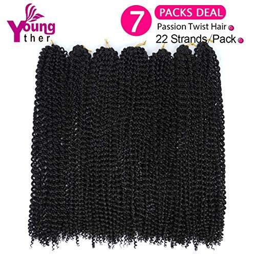 Cabelo de 24 polegadas de paixão Twist 7 pacotes 154strands Cabelo de onda de água para paixão Twist ombre cabelos sintéticos