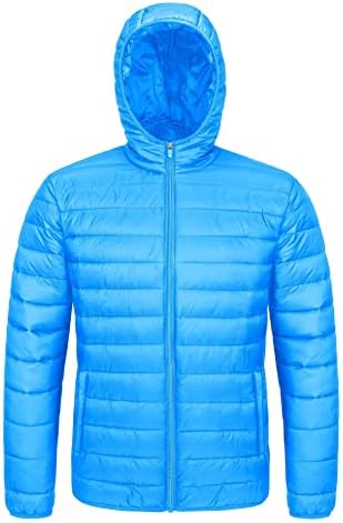 Magcomsen masculino masculino Puffer Jaqueta com capuz de capuz Full Zip resistente a água com casacos de inverno ladeados