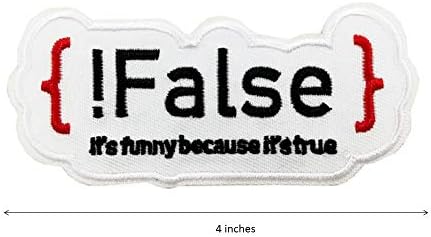 FOLTO FALSO FALSO É FONCIONAL Porque é verdadeiro Frony Funny Bordered Iron on Sew On Patch Programmer Coder Humor Emblem