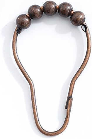 Curta de chuveiro ganchos anéis, prova de ferrugem decorativa vermelha de bronze com rolo para banheiro, fazenda, petróleo esfregado,