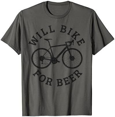 Will Bike for Beer Funny Cycling Road Road Cyclist Gift T-Shirt