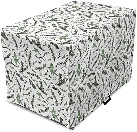Capa de caixa de cães botânica lunarável, ilustração contínua de buquê de pacote de folhas seco de alecrim, fácil