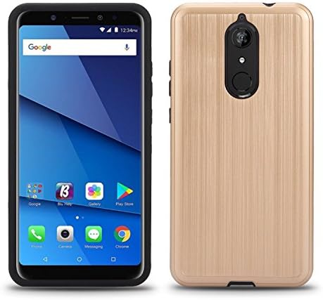 Ovinos dourados Blu Vivo XL3 Plus - Caso HD de 6,0 ”, Absorção à prova de choque Anti Scratch Rugged Hybrid Hybrid Slim Protector