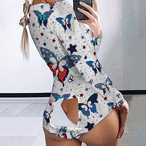 Natal Sexy Pijamas Mulheres Backless V pescoço de manga longa Bodysuit BodyconCon Shorts Macacão 1 Peça