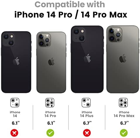 Tensea para iPhone 14 Pro / iPhone 14 Pro Max Camera Lens Protector, 9H Protetor de tela de capa de câmera de vidro