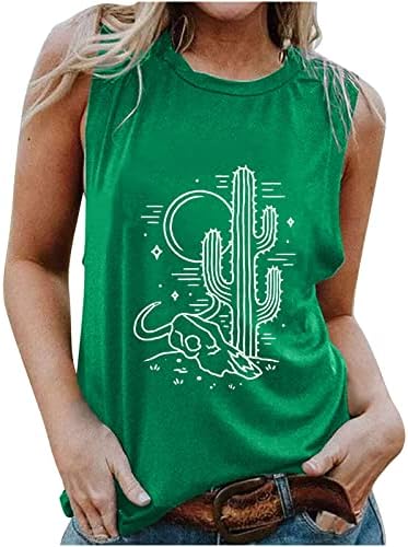 Tops Verano Mujer Chaleco sen mangas estampado camiseta holgada camiseta cuello redondo blusa deportiva tanques 2023