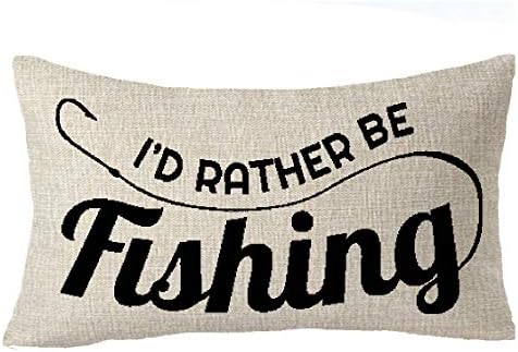 FELENIW Eu prefiro estar pescando presente para o entusiasta da pesca Clube arremesso de travesseiro Caso de almofada de algodão material