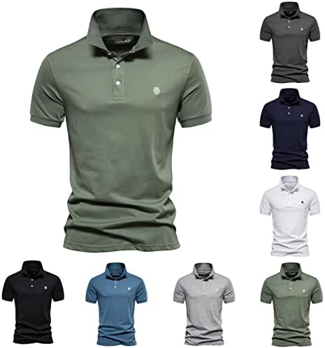 Camisas de golfe masculinas Classic Fit Manga curta Henley T-shirts Botão Button Collar Pollar Polar Workout Business Casual Tops