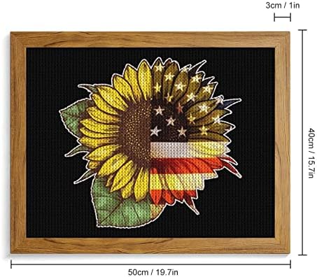 Sunflower American Flag 5D Diamo