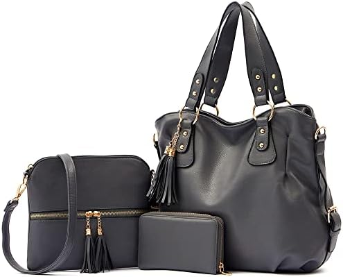 Bolsas e carteiras definidas para mulheres bolsas grandes bolsas de hobo com carteira 3pcs