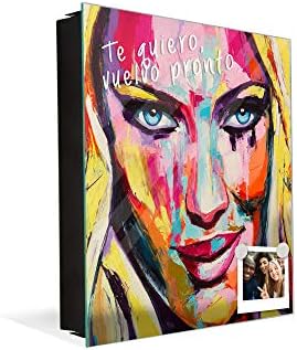 50 chave de armazenamento de caixa de trava com painel de vidro frontal decorativo K13 Uma mulher de fantasia retrato