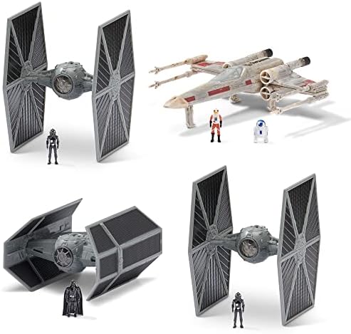Star Wars Micro Galaxy Squadron Death Star Trench Run Battle Pack - quatro veículos mais cinco micro figuras acessórios