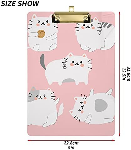 Placas de plástico de gato fofas com tamanhos de letra de clipe de clipe de metal placas de clipe de baixo perfil para material de