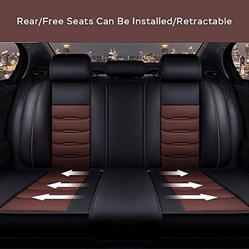 Manisoet Car Seat Covers de 5pcs com couro impermeável, Airbag compatível com almofada de veículo automotivo Cobertura