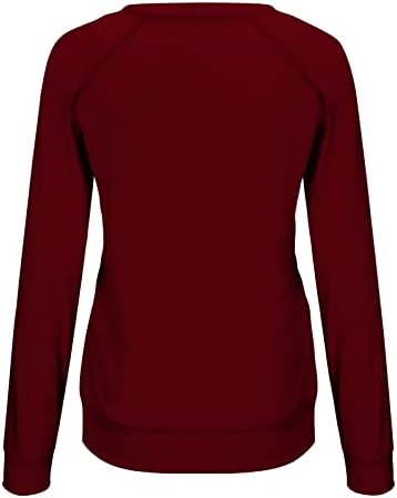 Camisolas de Natal para mulheres Manga longa Casual Casual Pullover de camiseta verde Crewneck Swewelts Green Red