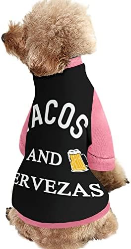 Funnystar Tacos e Cervezas Print Pet Sweatshirt com macacão pulôver de lã para cães gatos com design